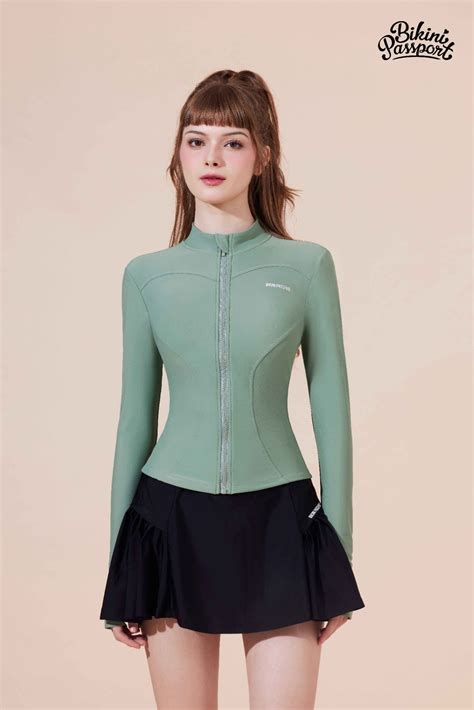 Áo bơi BIKINI PASSPORT dài tay tôn dáng Xanh Rêu