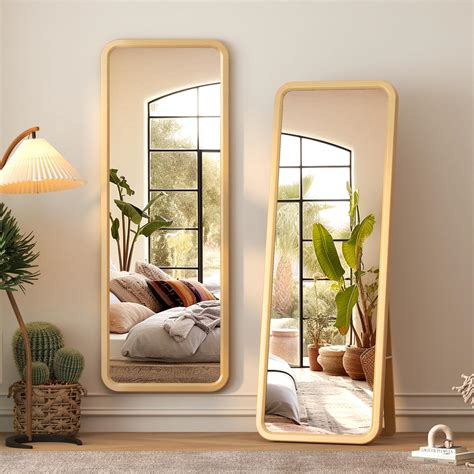 Lvsomt 63×22 Wooden Large Full Length Mirror Solid Wood