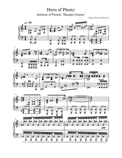 Horn Of Plenty Sheet Music For Piano Solo