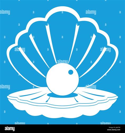 Pearl In A Sea Shell Icon White Stock Vector Image Art Alamy