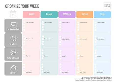 Customizable ADHD Planner Templates