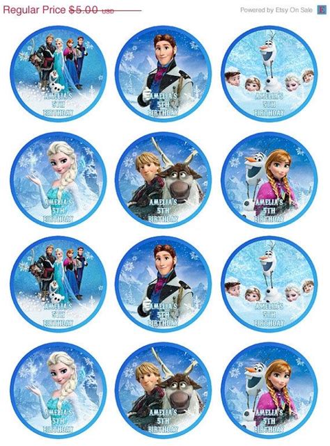 Frozen Cupcake Topper Printables