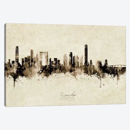 Detroit Skyline Canvas Art Print by Paper Cutz | iCanvas