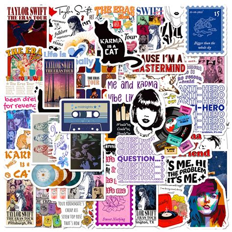 50pcs New Taylor Swift The Eras Tour Poster Graffiti Stickers For Fans