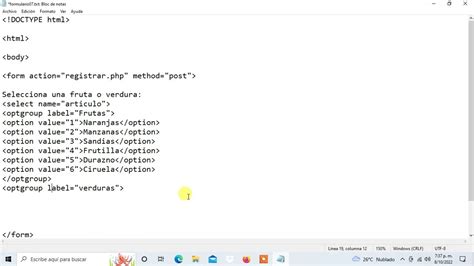 Como Crear Un Formulario Con Type Select Y Optgroup En Html Youtube