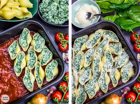 Gef Llte Muschelnudeln Conchiglioni Mit Ricotta Spinat F Llung