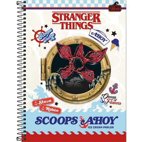 Caderno Espiral CD Universitário 1 Matéria Stranger Things 80 Folhas