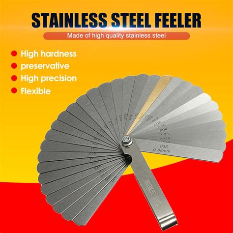 Stainless Steel Feeler Gauge Removable Blades Combination Thickness