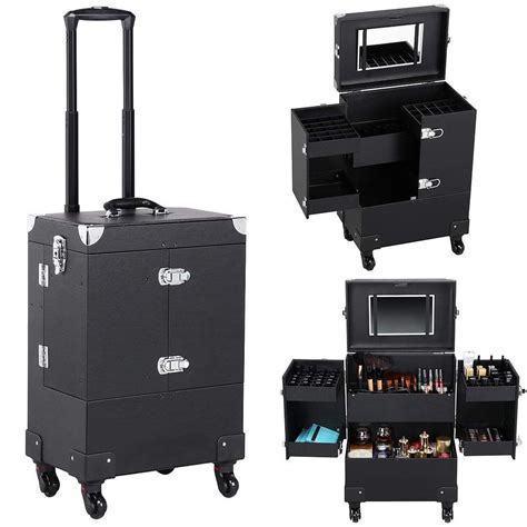 Yaheetech Large Makeup Trolley With Mirror Professional Cosmetic