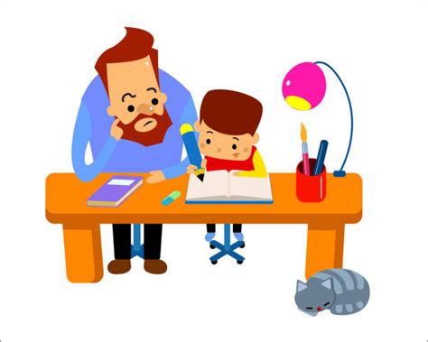 Hardworking Male Student Cartoon Illustration Illustrations, Royalty ...