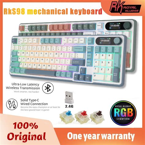 Rks Rk Royal Kludge Tri Mode Hot Swap Rgb Backlight Bluetooth Wireless Pbt Keycap Mechanical