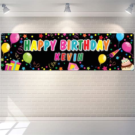 Tatuo Personalized Birthday Banner With Name DIY Colorful Happy