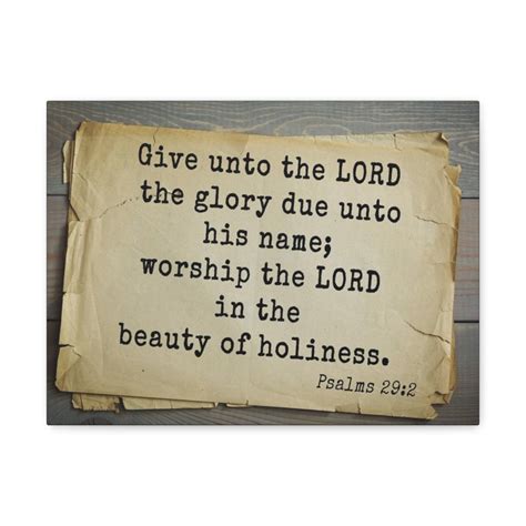 Scripture Walls Worship The Lord Psalms 29:2 Bible Verse Canvas ...