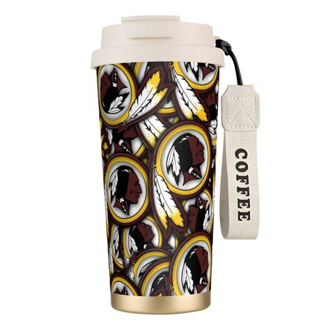 Washington Portable Leakproof Insulated Coffee Mug with Folding Straw
