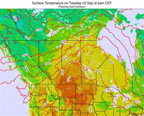 Saskatchewan Surface Temperature On Tuesday 12 Mar At 12am Cst