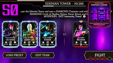 Edenian Tower Boss Battle 50 Fights Reward MK Mobile Kitana