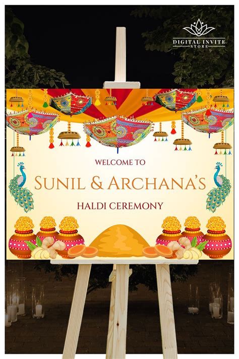 Buy Haldi Welcome Sign With Indian Peacock Theme Indian Haldi Decor