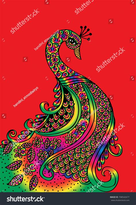 Hand Drawn Peacock Stock Vector Royalty Free 708542677 Shutterstock