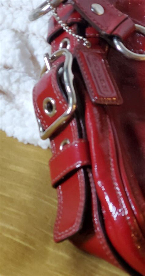 COACH DARK RED LEATHER HOBO STYLE BAG / PURSE - Gem