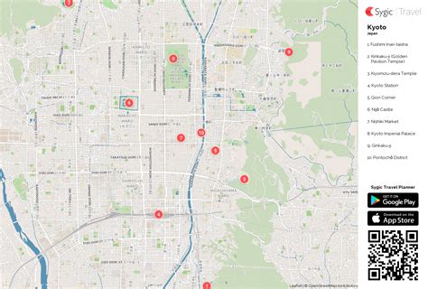 Kyoto Printable Tourist Map Sygic Travel