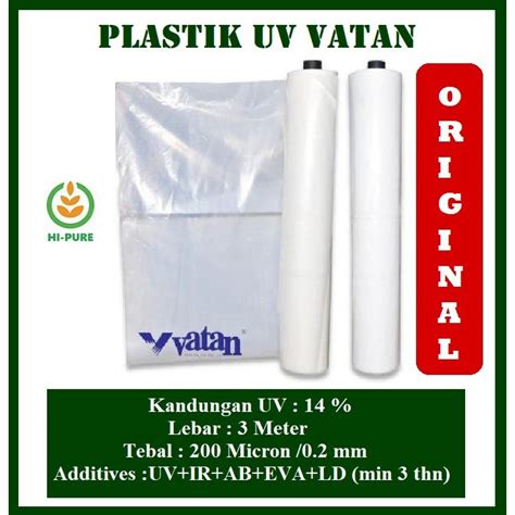 Jual Plastik Uv Vatan Turki Persen Eceran Meteran Lebar Meter