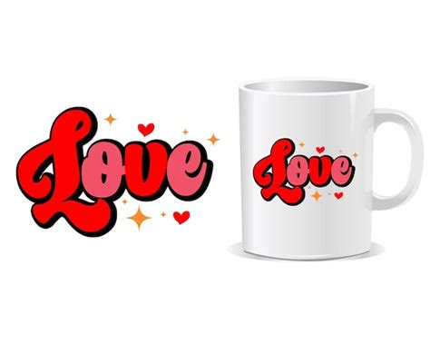 Premium Vector | Happy valentine's day quotes mug design vector