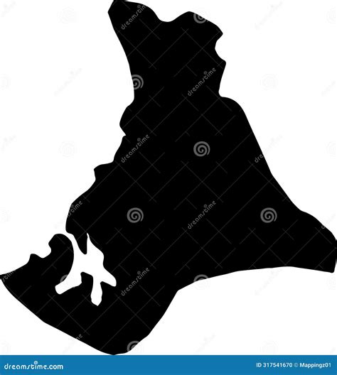 North Andros the Bahamas Silhouette Map with Transparent Background