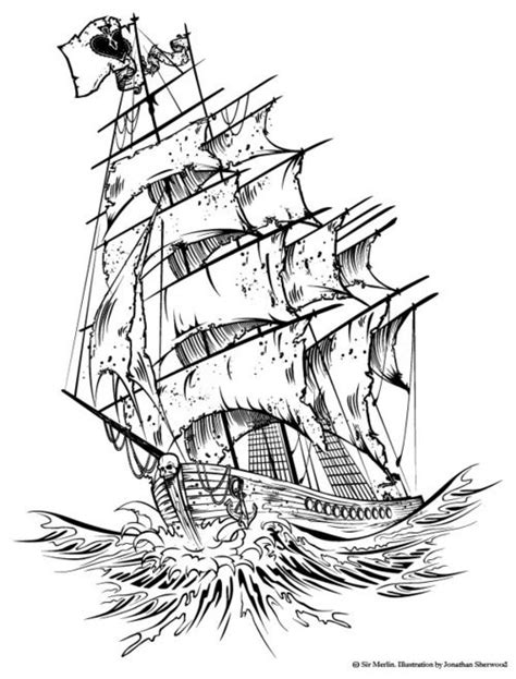 Ghost Pirate Ship Tattoo Designs - Best Tattoo Ideas