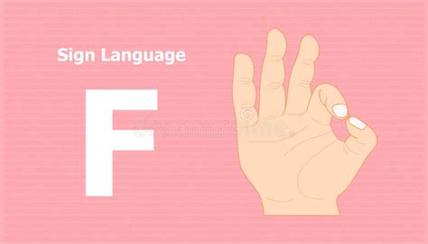 Sign Language Alphabet F for the Disabled Person Communication. Vector Illustration Eps10 Stock ...