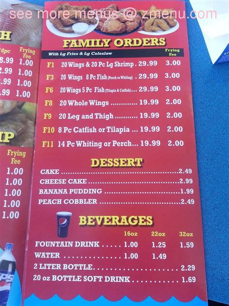 Menu at Captain Jay's restaurant, Flint, S Dort Hwy