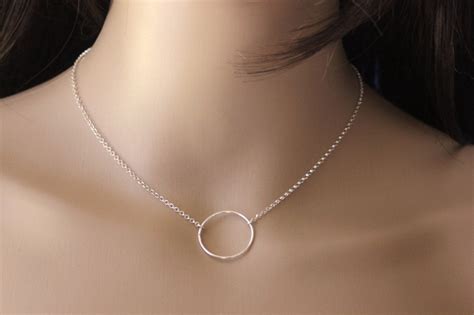 Collier Minimaliste En Argent Pendentif Anneau Emmafashionstyle