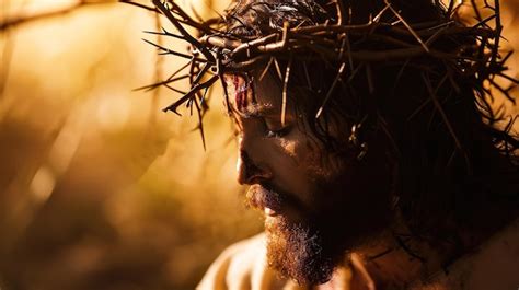 Premium Photo Jesus Christ Portrait With Crown Of Thorns