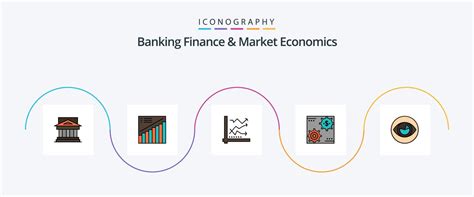 Banking Finance And Market Economics Line Filled Flat Icon Pack