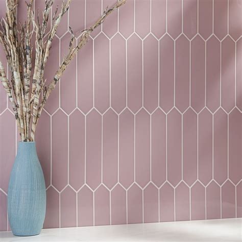 Kent Pink 3x12 Picket Polished Ceramic Wall Tile Ceramic Wall Tiles