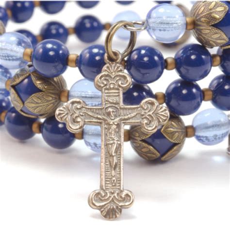 Blue Swarovski Scapular Full Rosary Wrap Bracelet The Catholic Company®