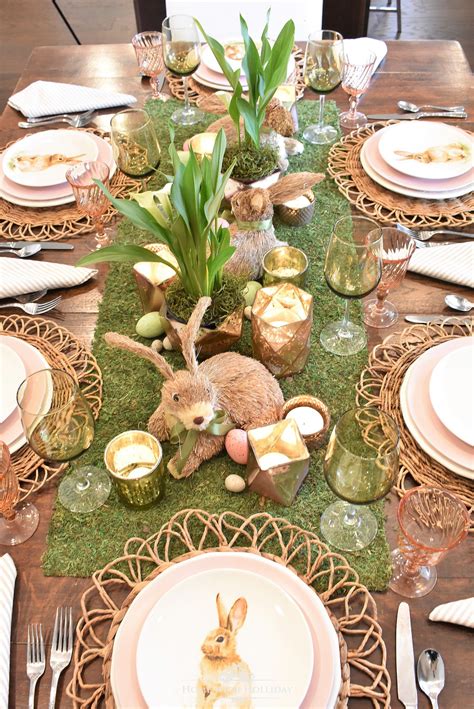 Green And Blush Pink Easter Table Setting Decoração De Pascoa Diy Decoração Páscoa Mesa De