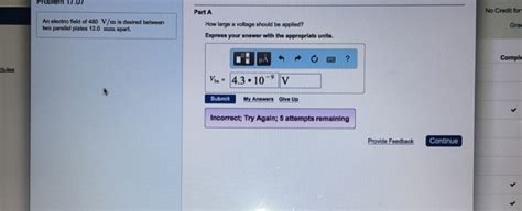 Solved An Electric Field Of 480 V M Is Desired Between Two Chegg