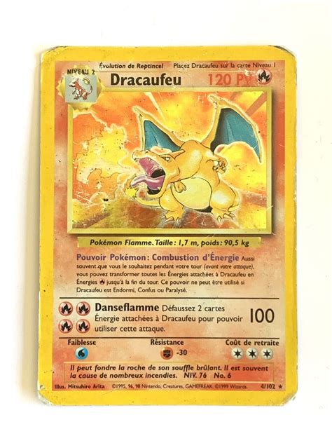 Carte Pok Mon Dracaufeu Holo Er Dition Fr Set De Base Ebay