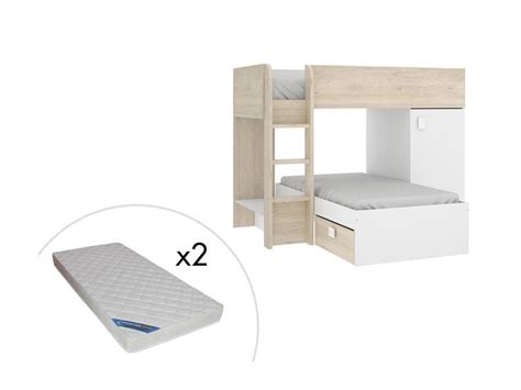 Lits Superpos S Modulables Rangements Et Matelas X X Cm Ch Ne Et