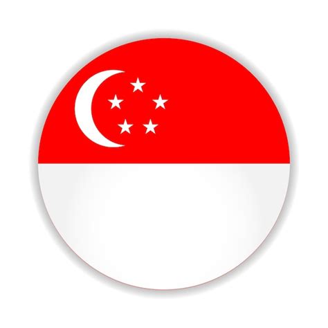 Bandera redonda de singapur ilustración vectorial Vector Premium