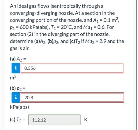 Solved An Ideal Gas Flows Isentropically Through A Chegg