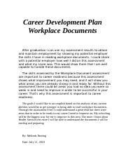 Career Development Plan Workplace Documents Msn Docx Career