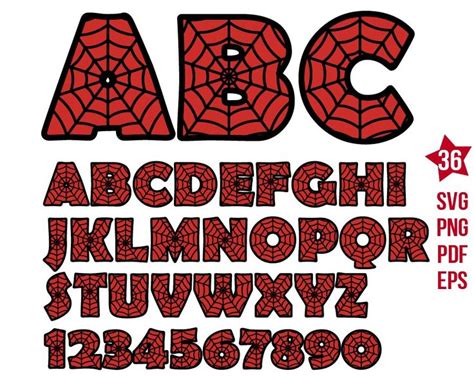 Spiderman Alphabet Svg Spiderman Font Spiderman Letters BOXMEDIART