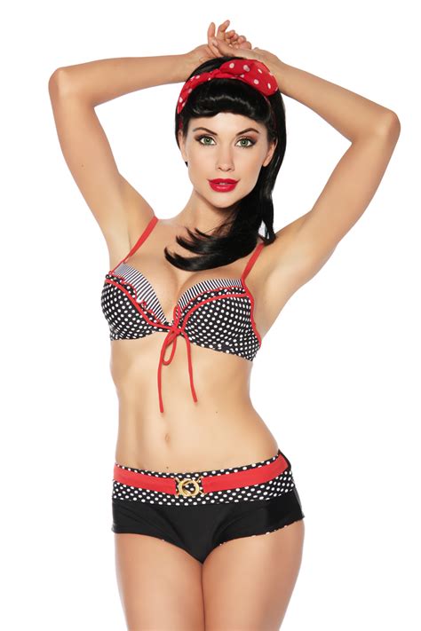 Bikini S M L XL 36 38 40 42 blau schwarz rot weiß Vintage Retro Rockabilly 50er eBay