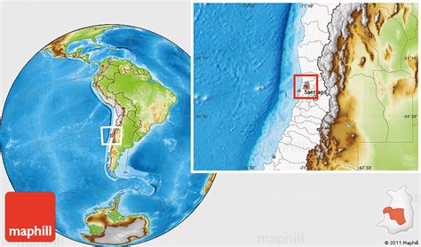 Physical Location Map Of Quillota Highlighted Country Highlighted