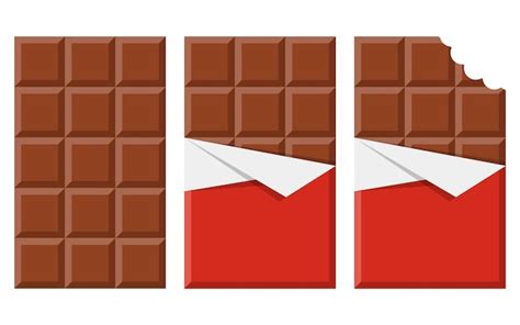 Premium Vector | Set of chocolate bar icon Flat illustration of ...