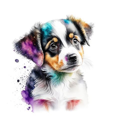 Australian Shepherd Watercolor Stock Illustrations 133 Australian