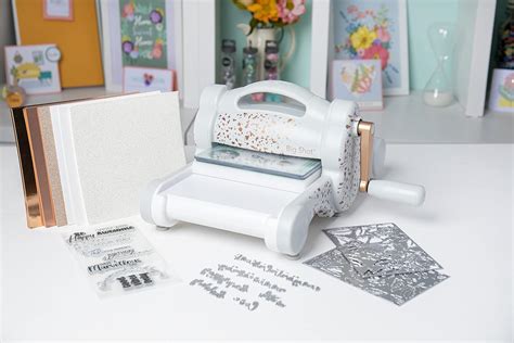 Sizzix Kit De D Marrage Big Shot Gris Et Or Rose Avec Plateforme