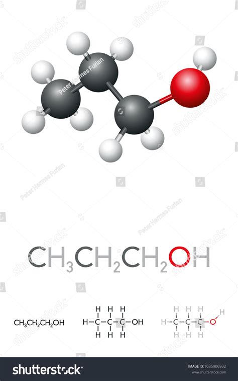 Propanol Ch3ch2ch2oh N Propanol Modèle Moléculaire Et Image