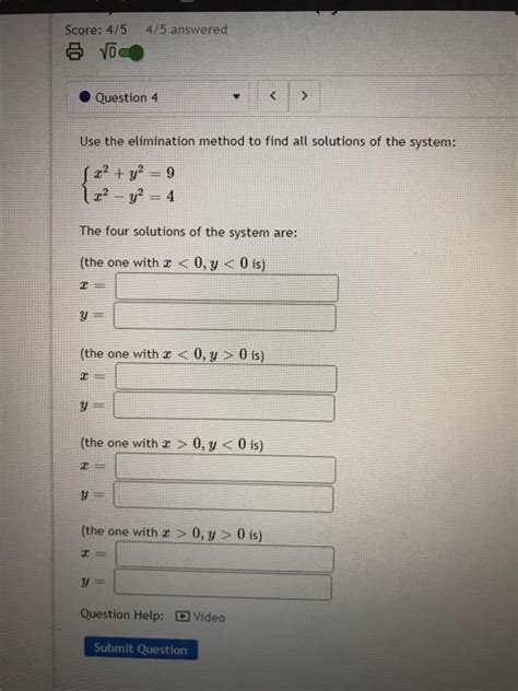 Solved Use The Elimination Method To Find All Solutions Of Chegg